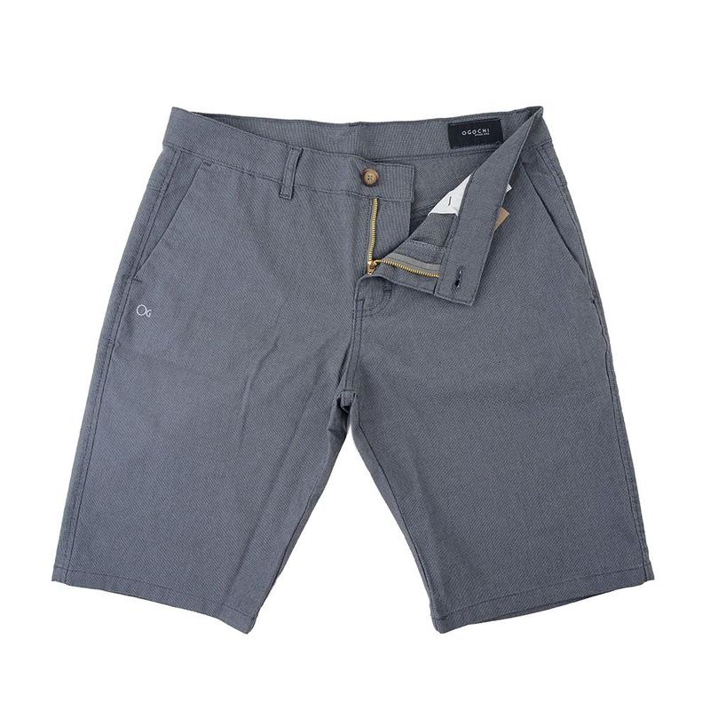 睦 Bermuda Masculina Ogochi Essencial Color Cinza - 00348